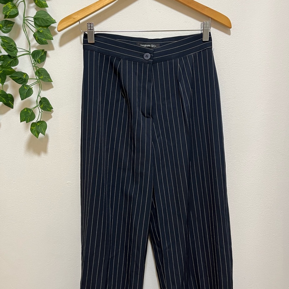 Blue Pin Striped Trousers